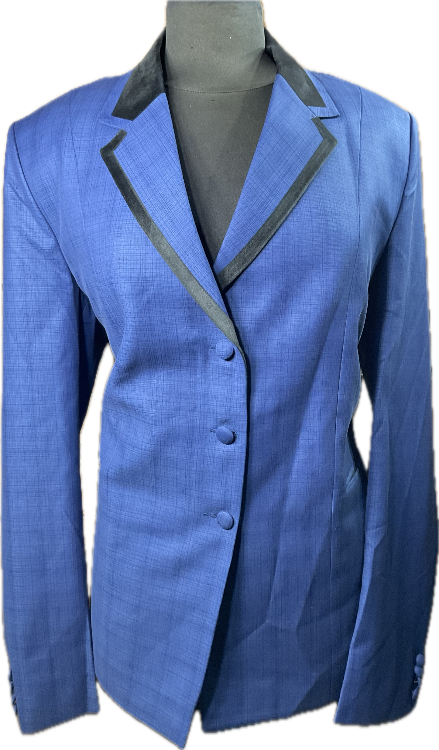 *46 Bust* Royal blue plaid with black trims