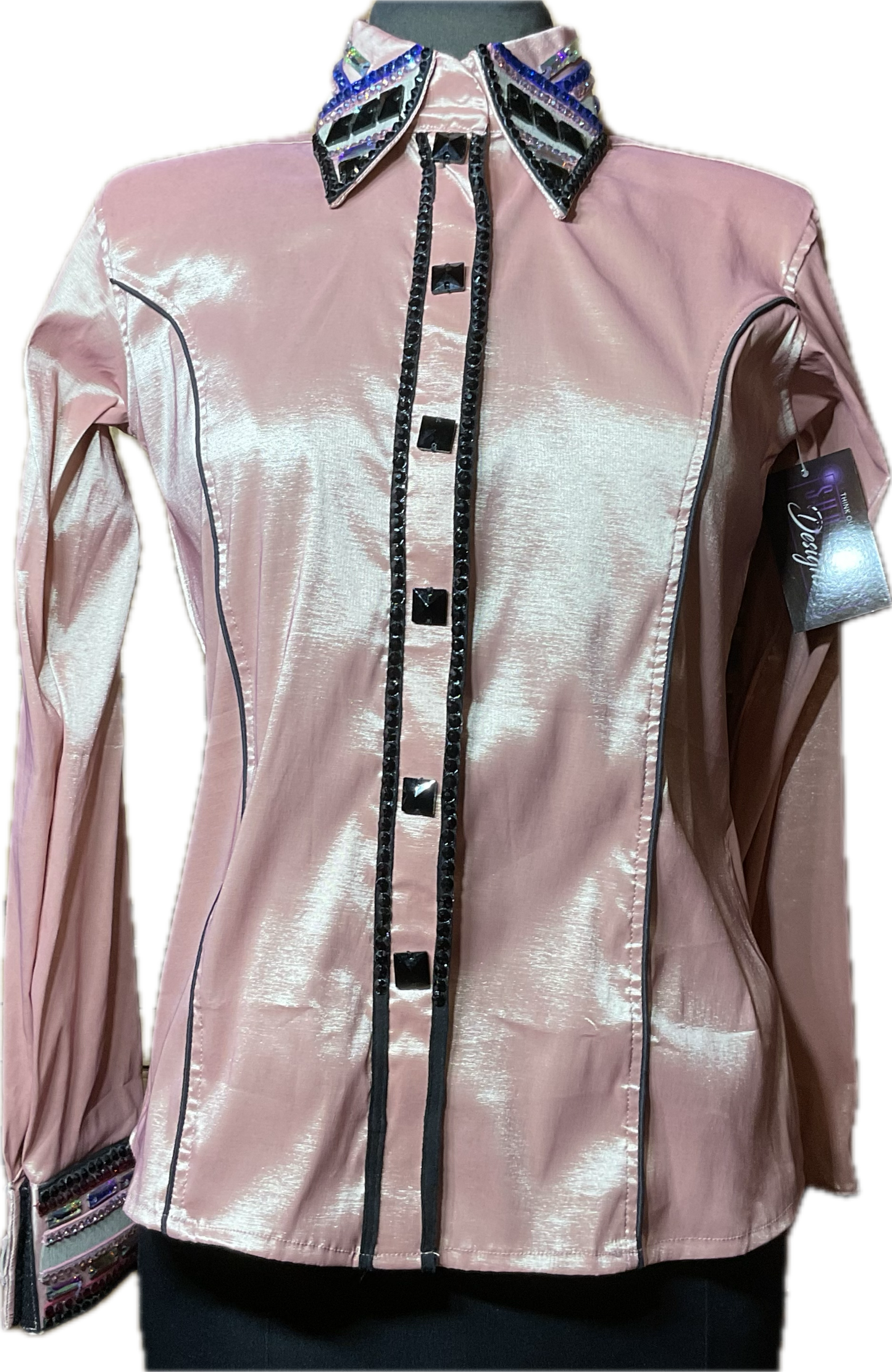 Size Medium Blush Stretch Taffeta with Black, Blush and Cobalt Accents