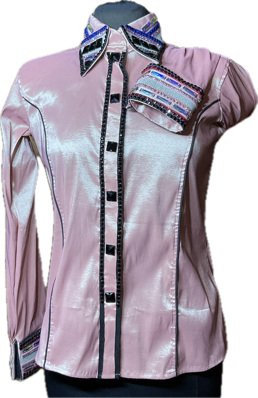 Size Medium Blush Stretch Taffeta with Black, Blush and Cobalt Accents