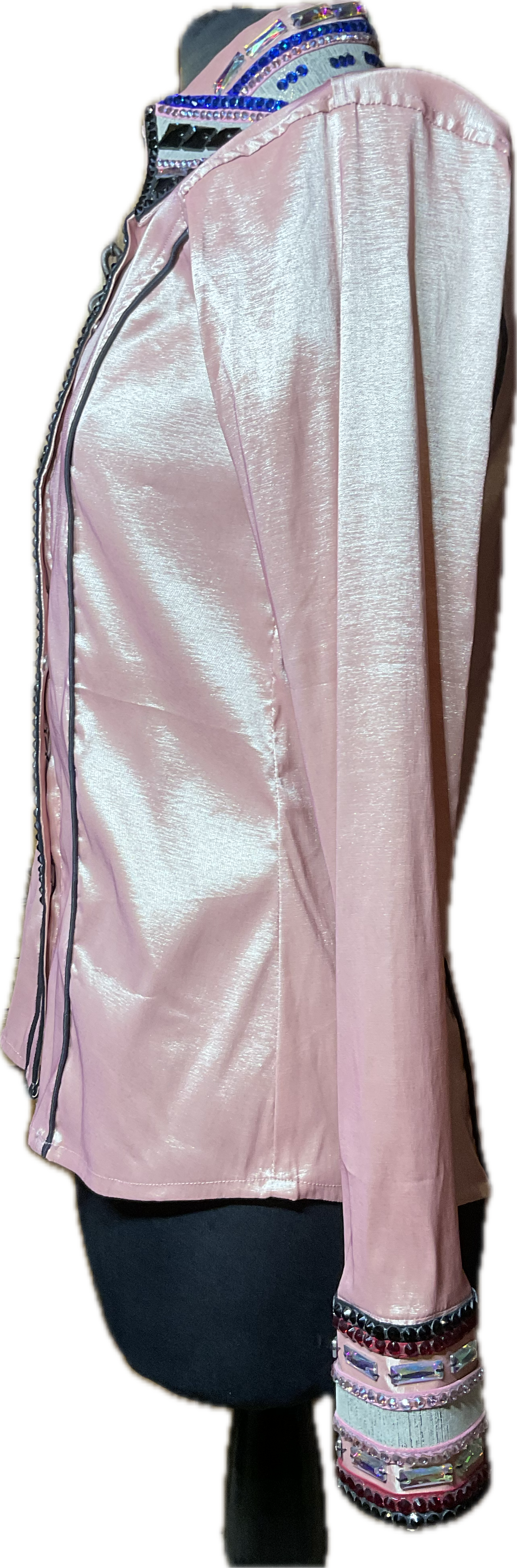 Size Medium Blush Stretch Taffeta with Black, Blush and Cobalt Accents