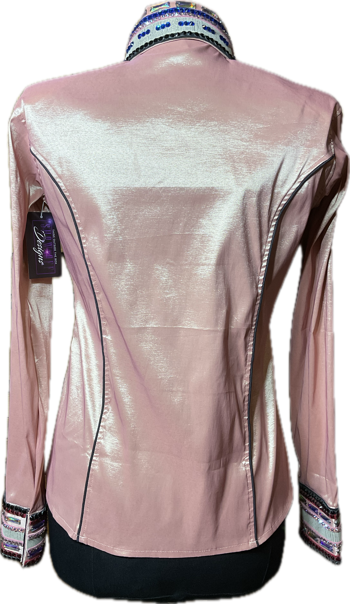 Size Medium Blush Stretch Taffeta with Black, Blush and Cobalt Accents