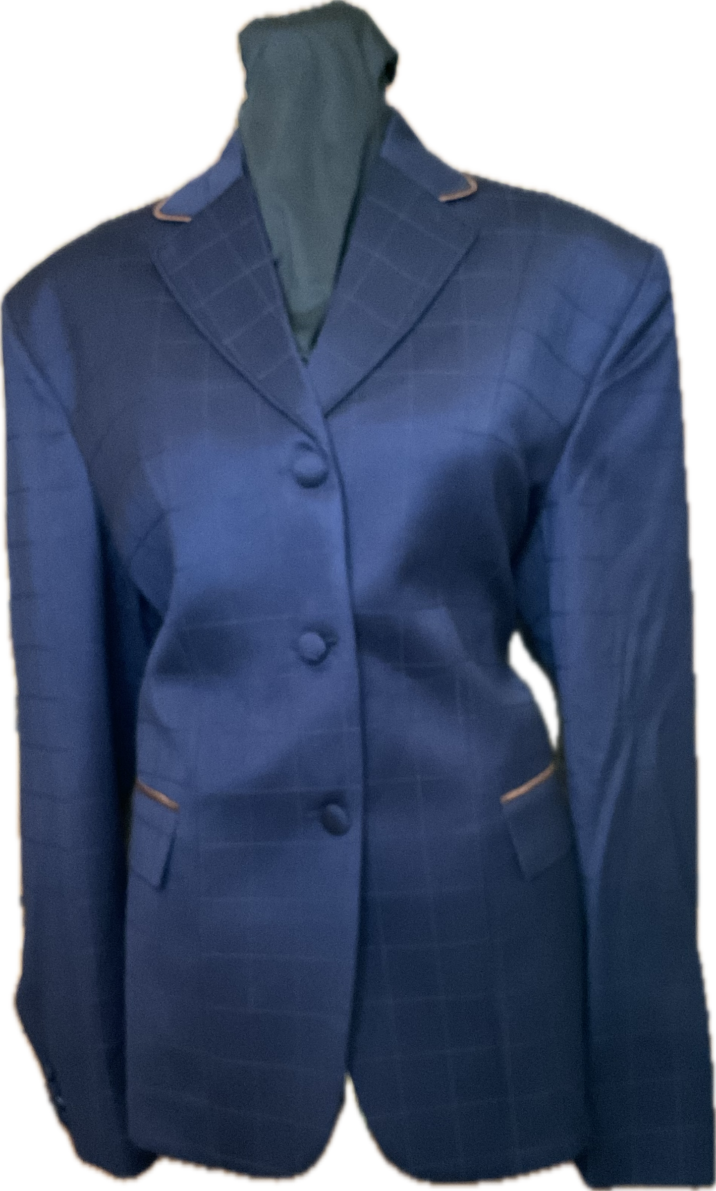 40 Bust* Navy with Matching Velvet Collar and Rust Piping