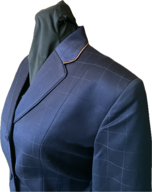 40 Bust* Navy with Matching Velvet Collar and Rust Piping