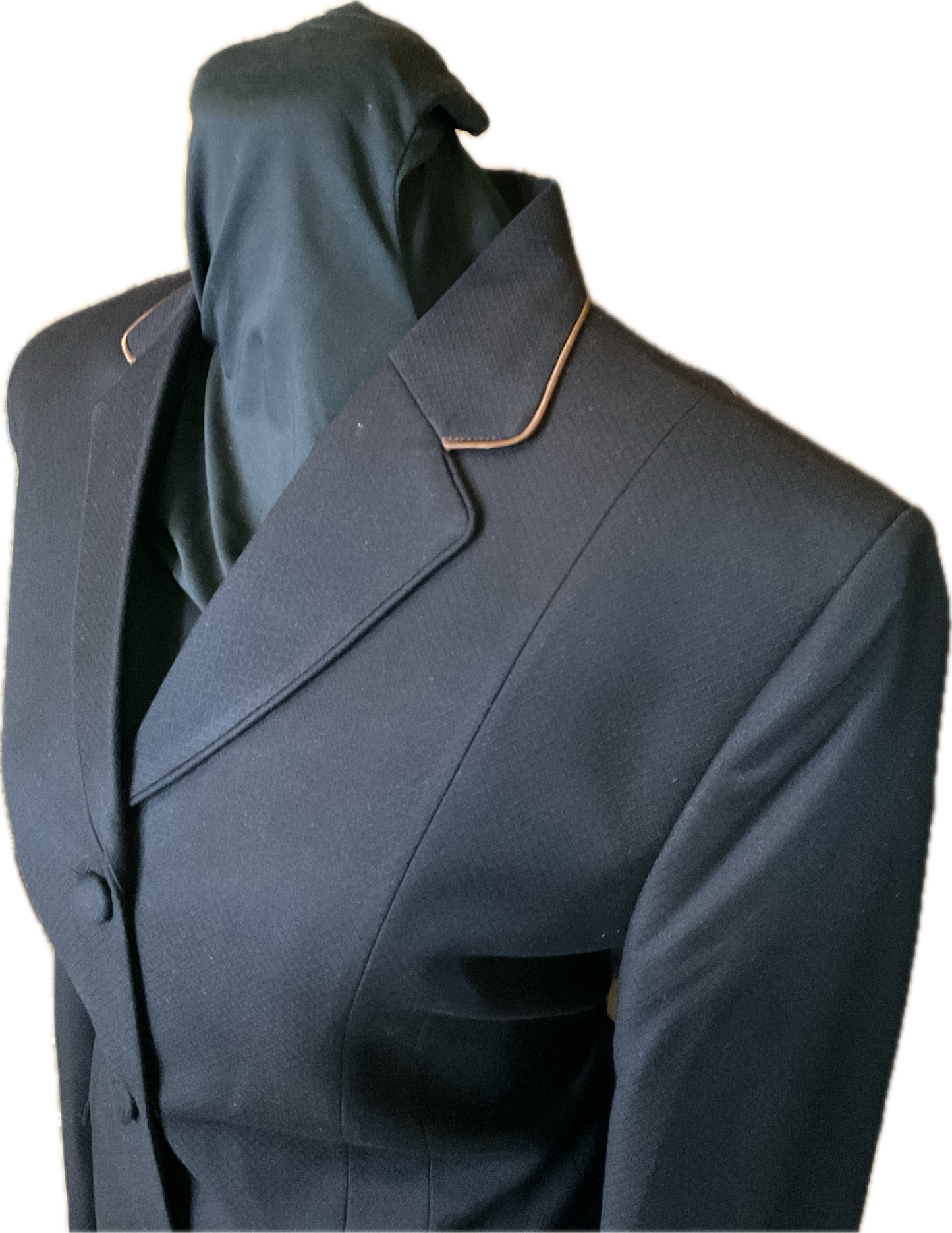 *36 Bust* Black Hunt Coat with Cooper Piping