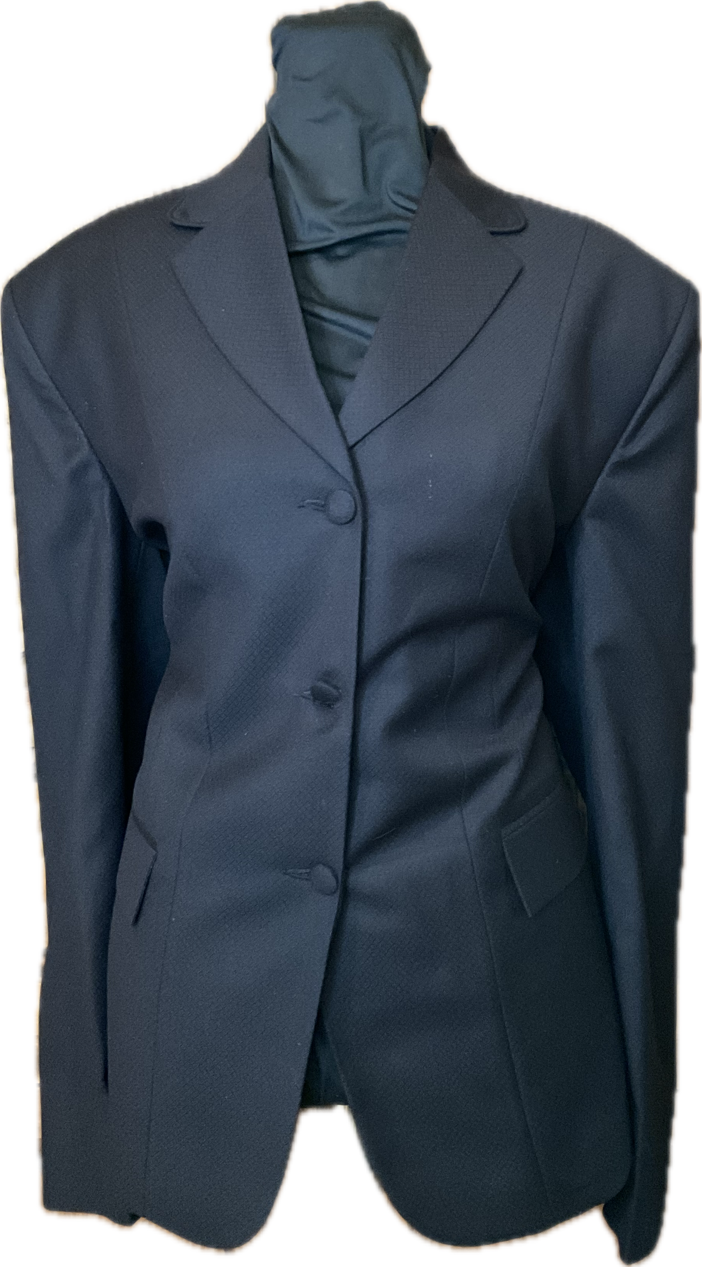 *40 Bust* Black with Matching Velvet Collar and Black Piping