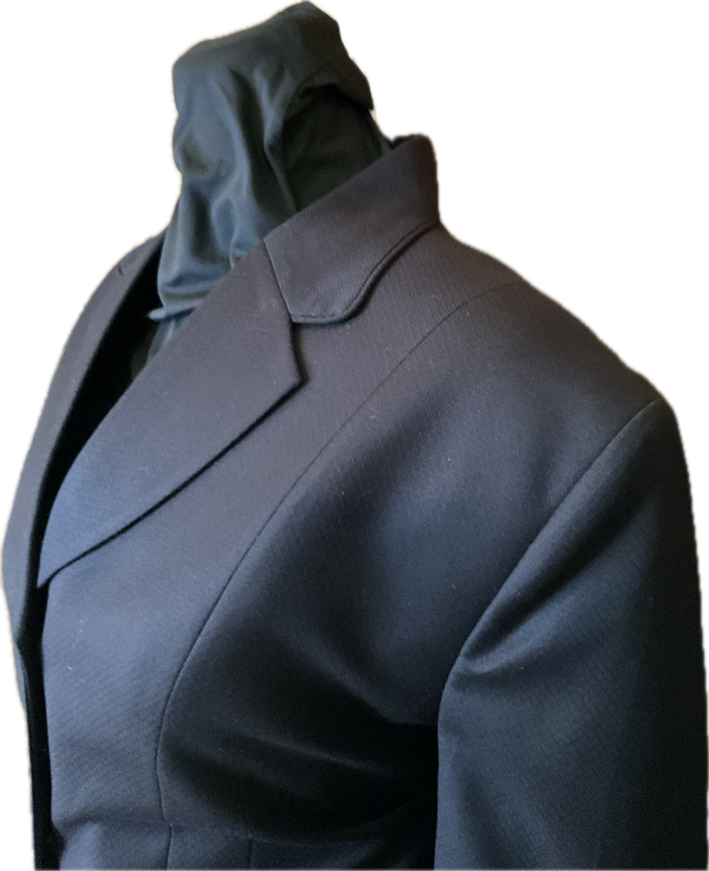 *40 Bust* Black with Matching Velvet Collar and Black Piping