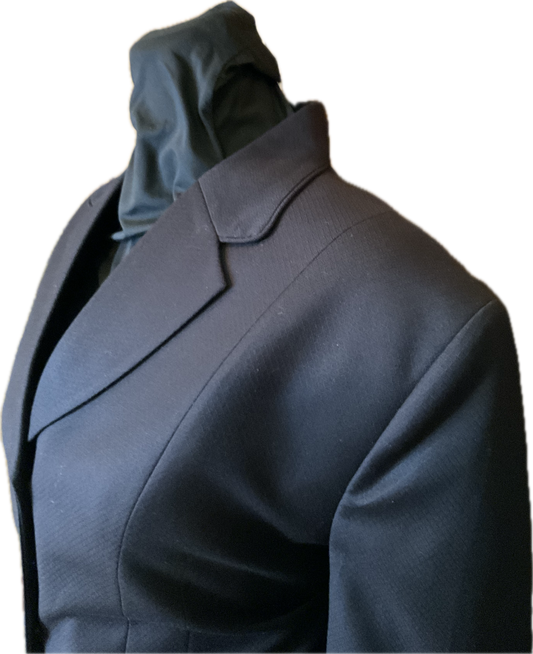 *40 Bust* Black with Matching Velvet Collar and Black Piping