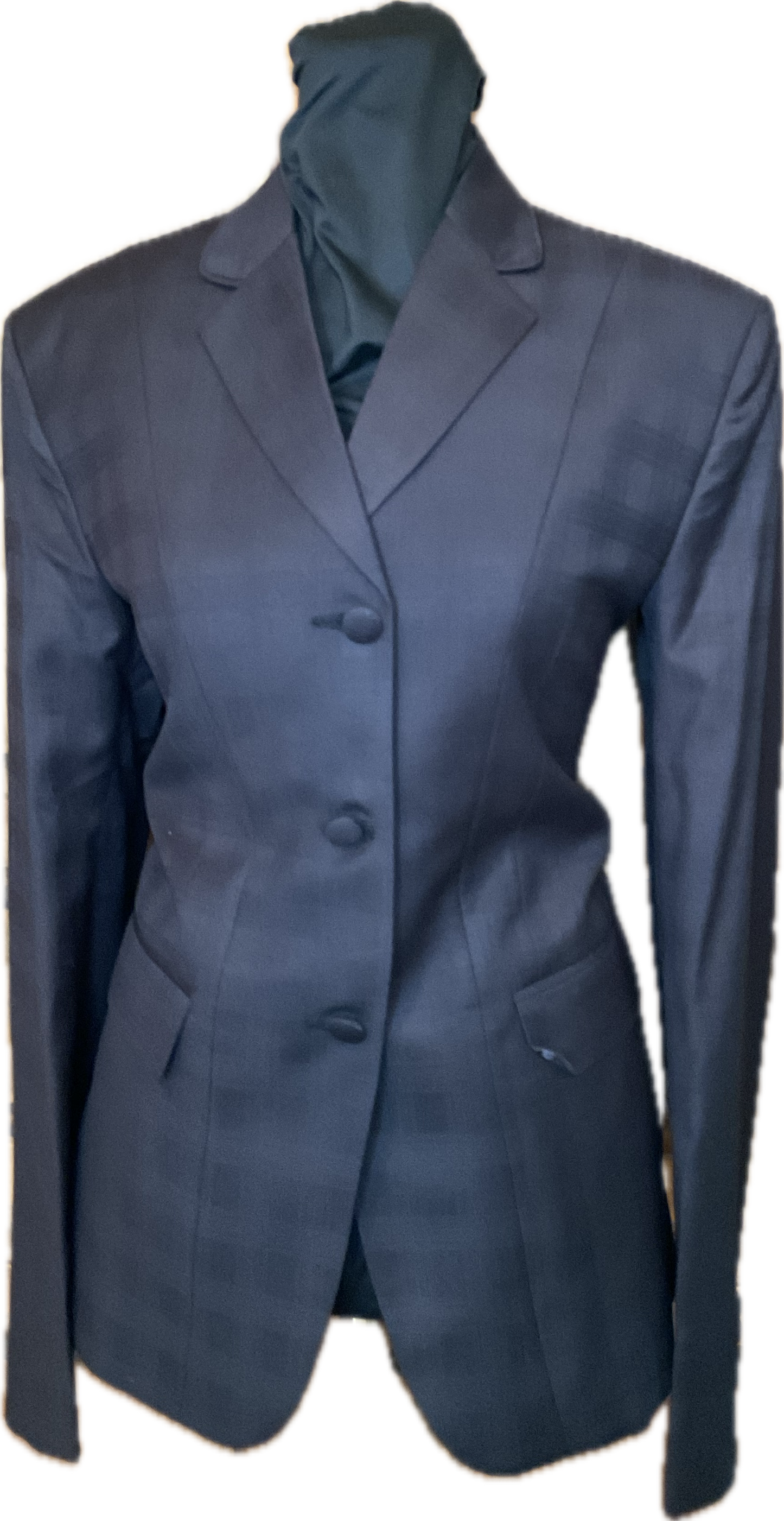 *34 Bust* Black Plaid with Matching Velvet Collar and Piping