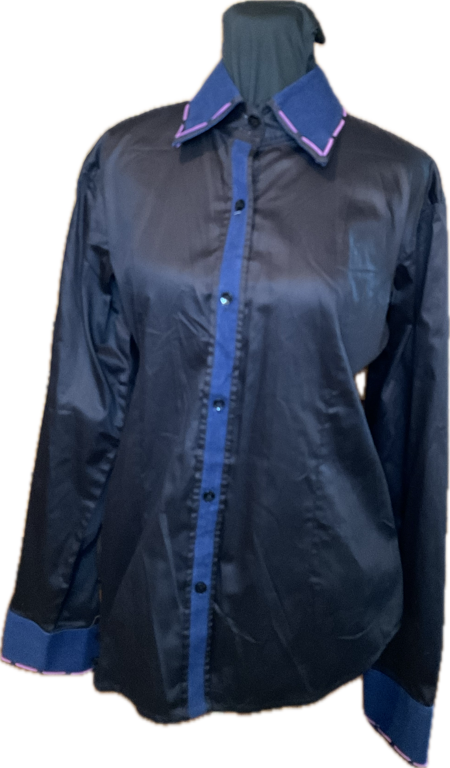 *42 Bust* Vest Set * Navy Print with Matching Shirt and Purple Details