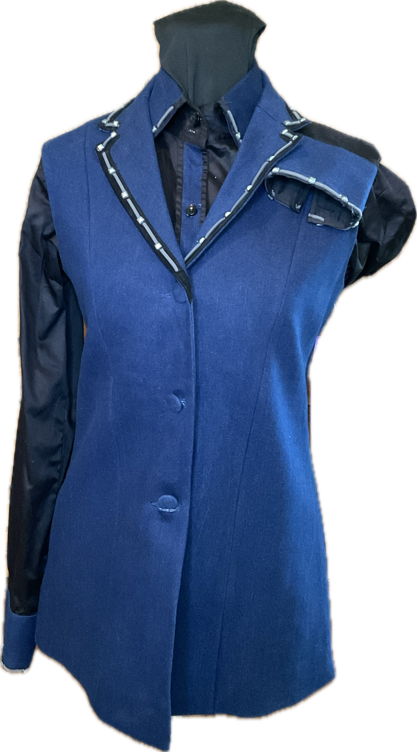 *34 Bust* Navy Vest Set with Metallic Trim and Matching Shirt