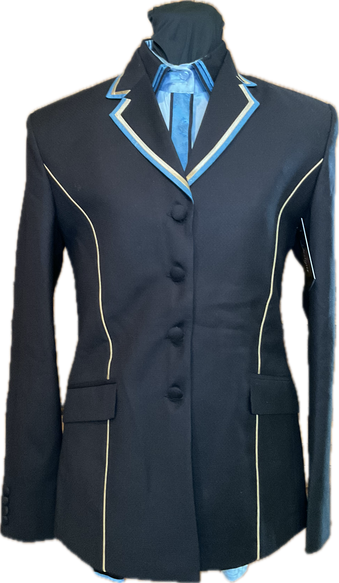 *36 Bust* Black, Blue and Gold Showmanship/Halter Suit Set.