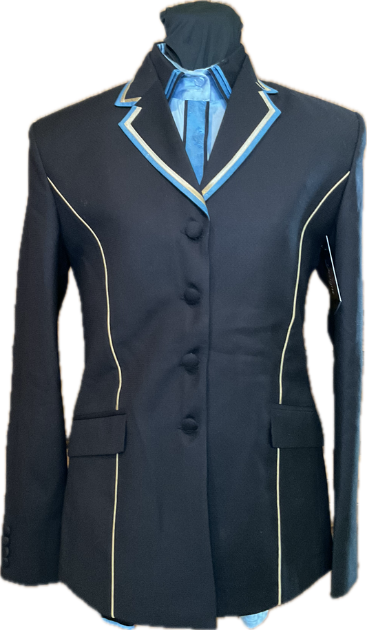 *36 Bust* Black, Blue and Gold Showmanship/Halter Suit Set.