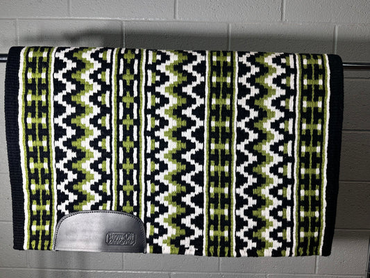 756 Oversized Saddle Blanket Black, White, Lime