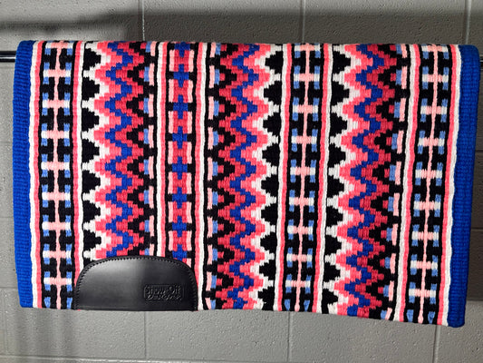 760 Oversized Saddle Blanket Bright Royal Blue, White, Coral, Peach, Light Periwinkle, Raspberry