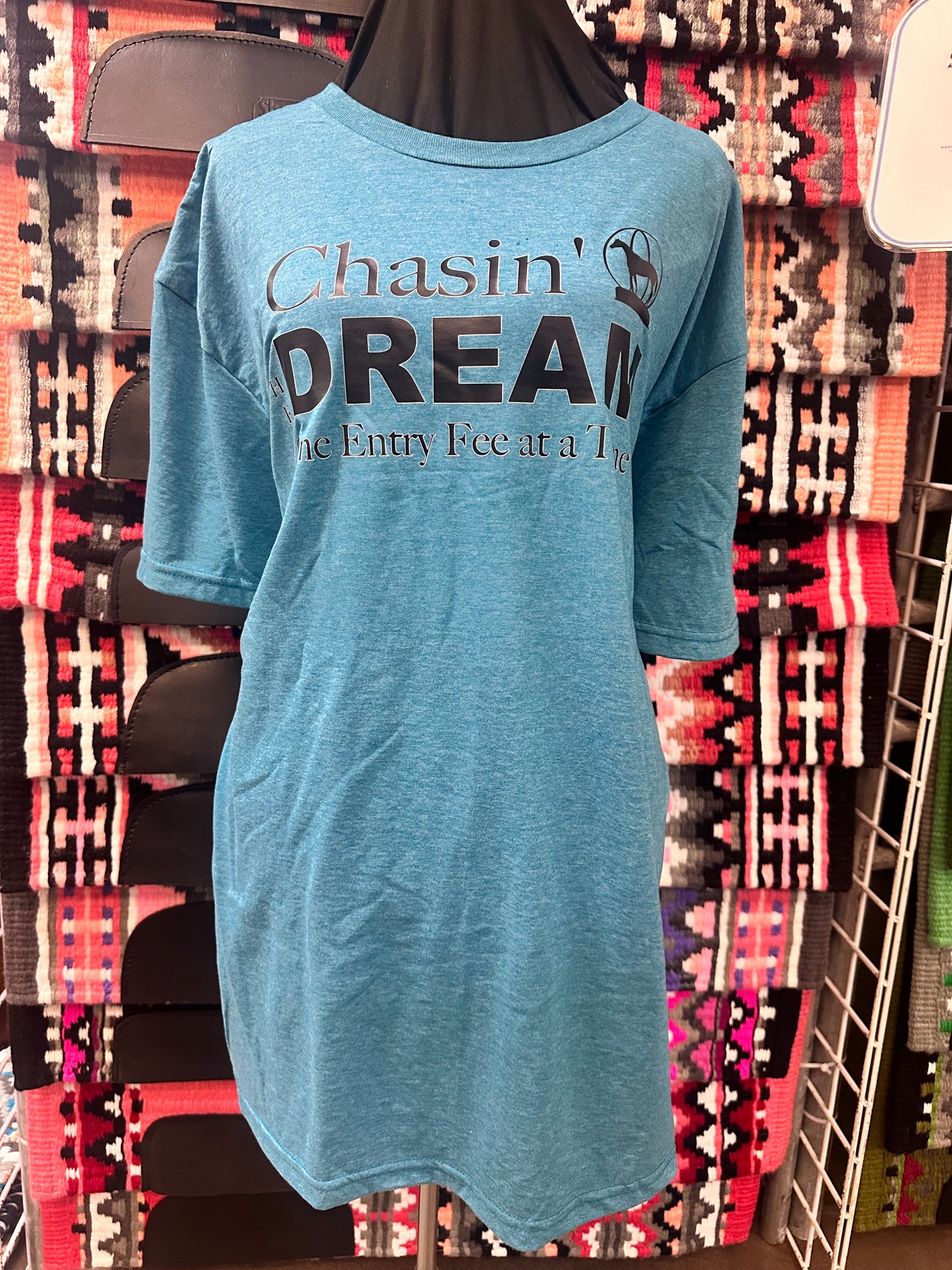 Size xl chasin’ The Dream Heather turquoise t shirt