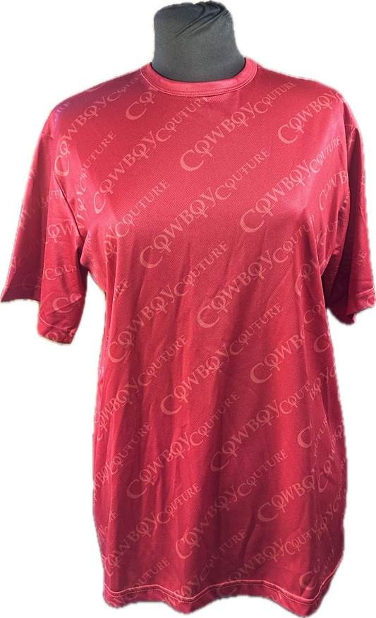 Cowboy Couture t-shirt. Red logo print