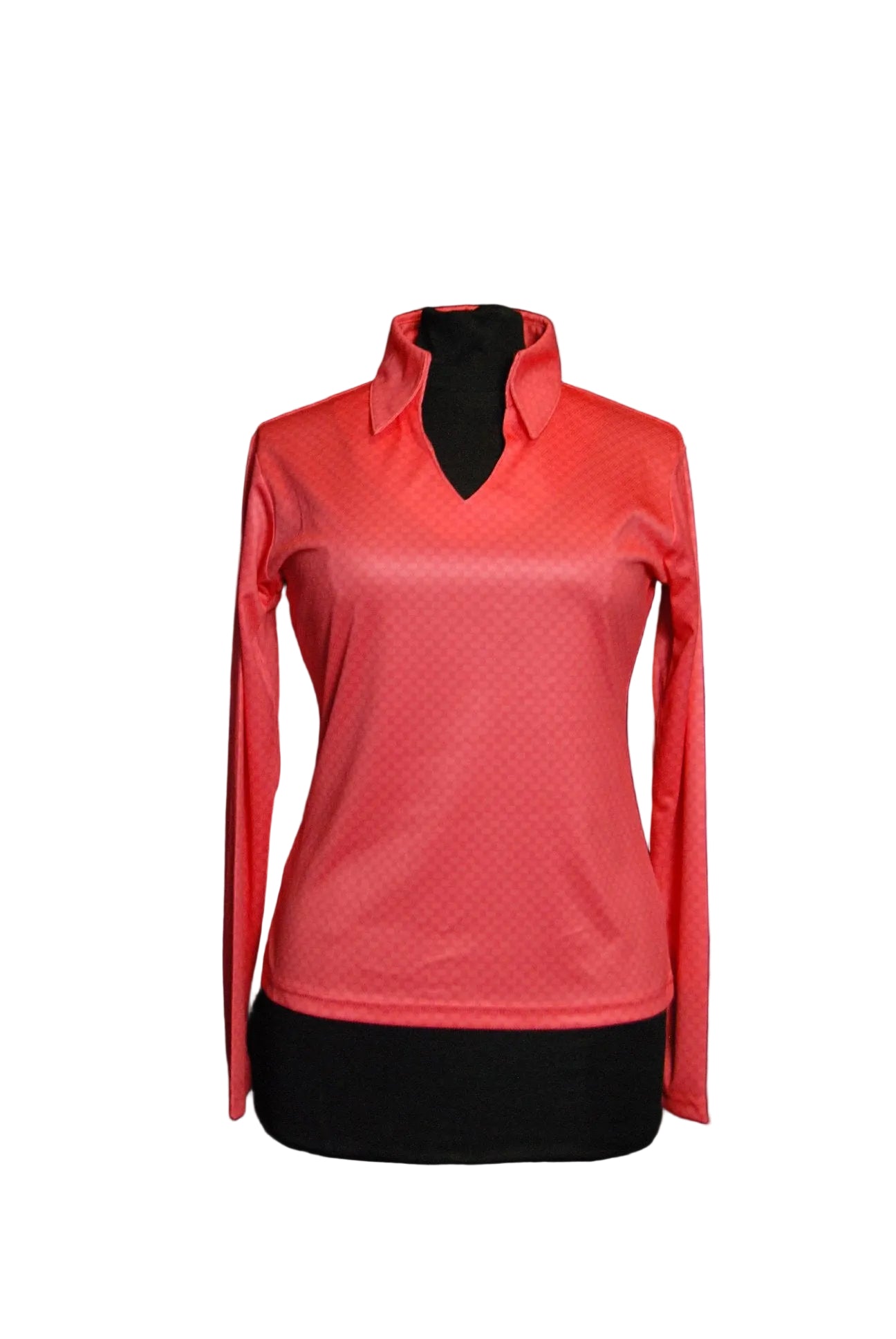 Cowboy Couture Ladie's Tunic Shirt. Coral carbon fiber print