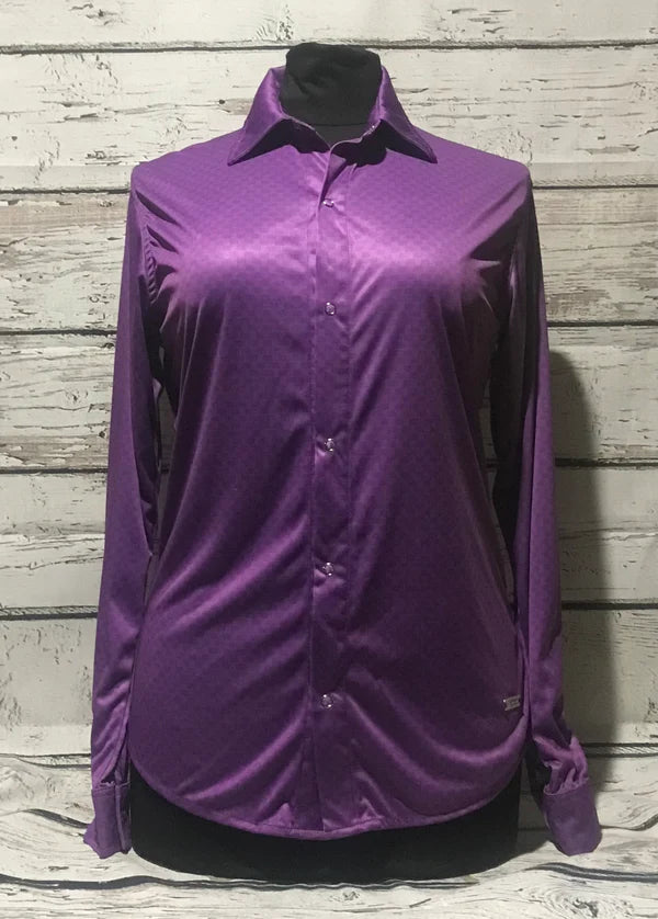 Cowboy Couture Ladie's snap shirt. Grape Juice carbon fiber print