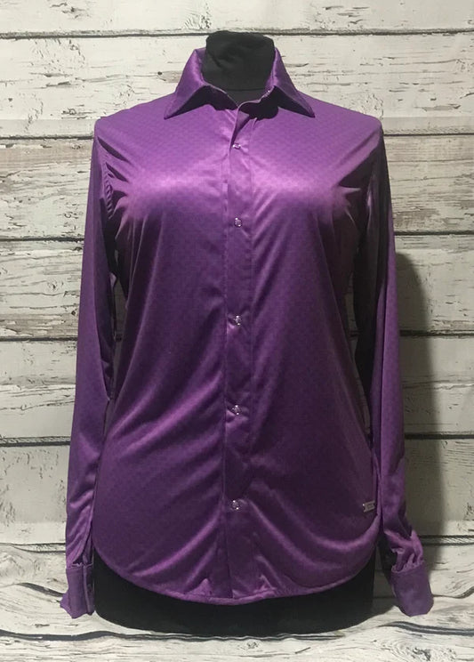 Cowboy Couture Ladie's snap shirt. Grape Juice carbon fiber print