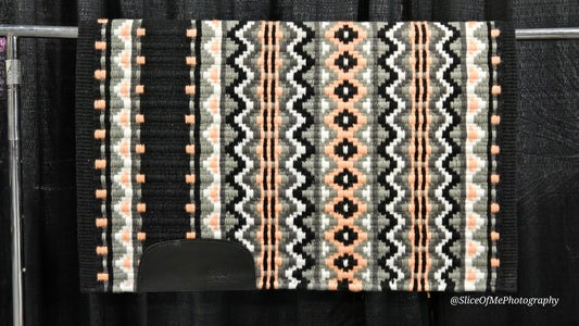 746 Oversized Saddle Blanket black, peach, ash, charcoal,