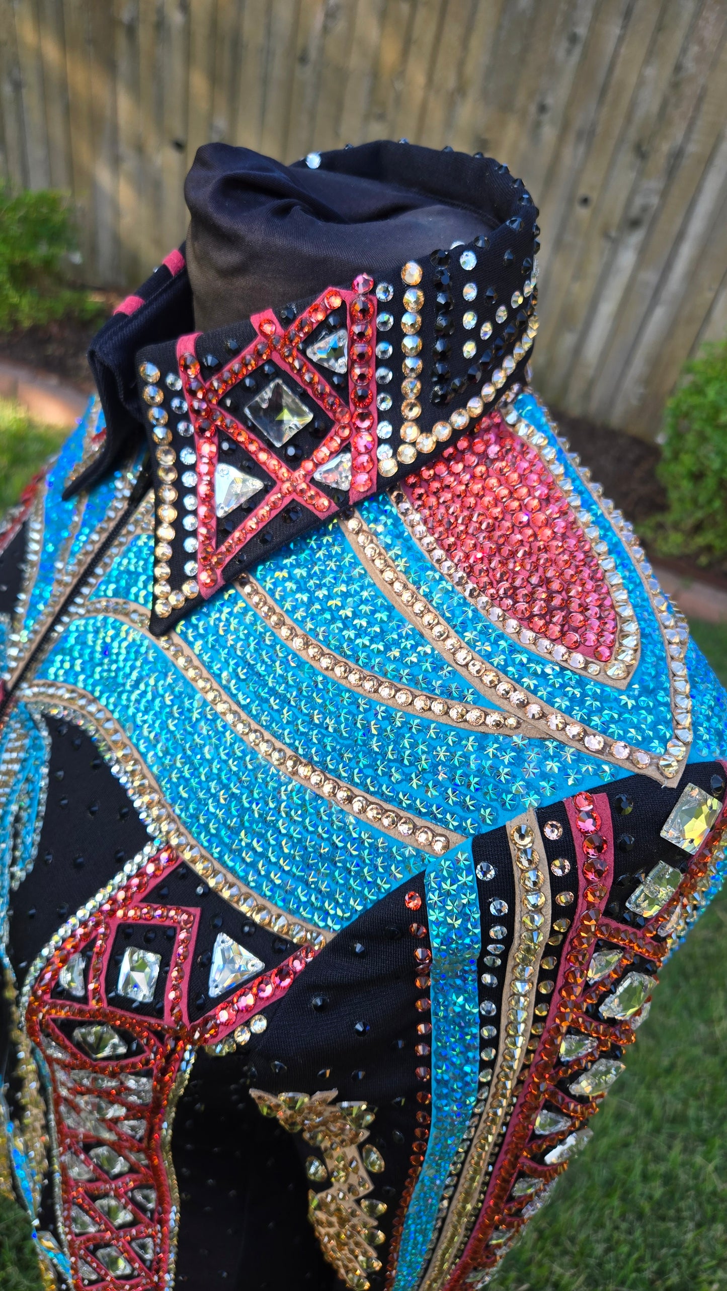 Medium Showmanship Jacket Black, Gold, Pink, Turquoise