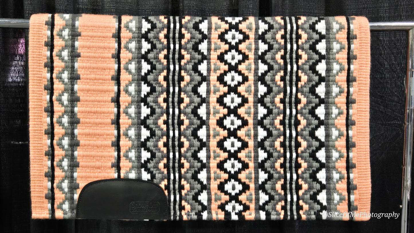 747 Oversized Saddle Blanket black, peach, ash, charcoal