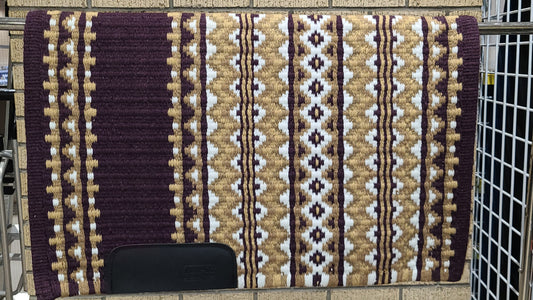 a101 - Oversized Saddle blanket burgundy french tan indian tan white