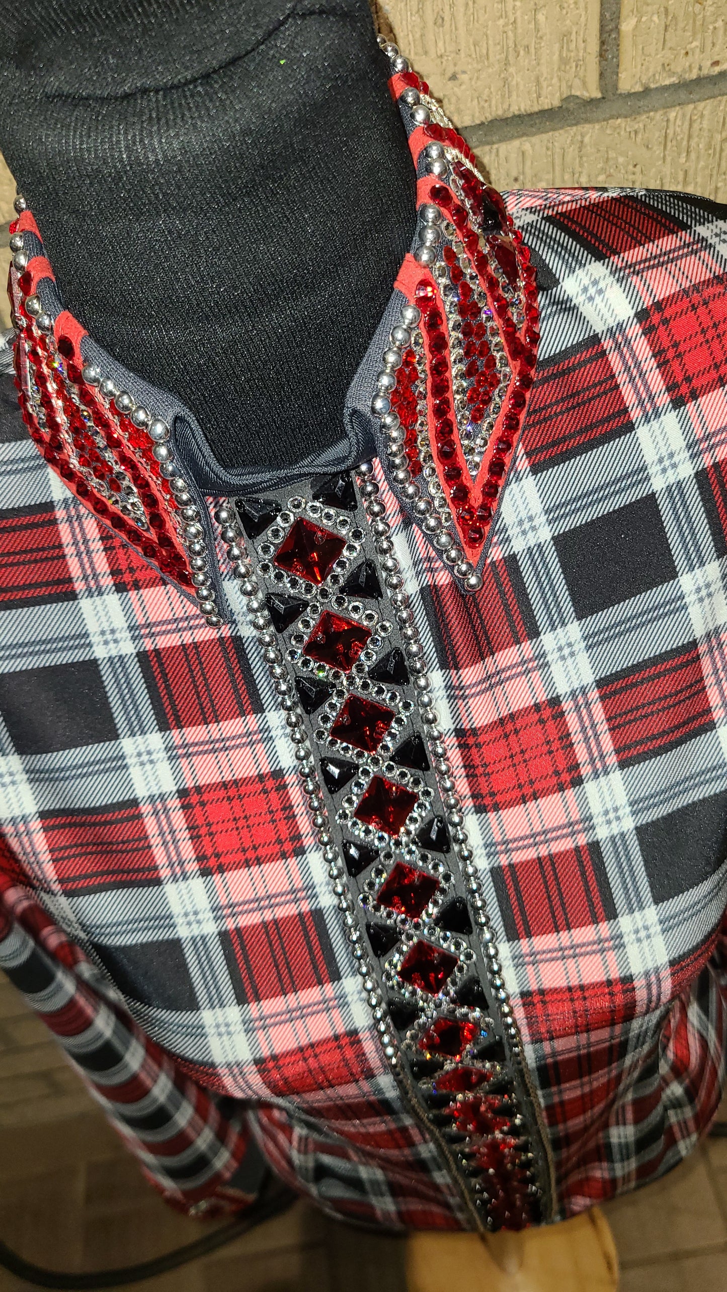 Large Red and Black Plaid stretch day shirt