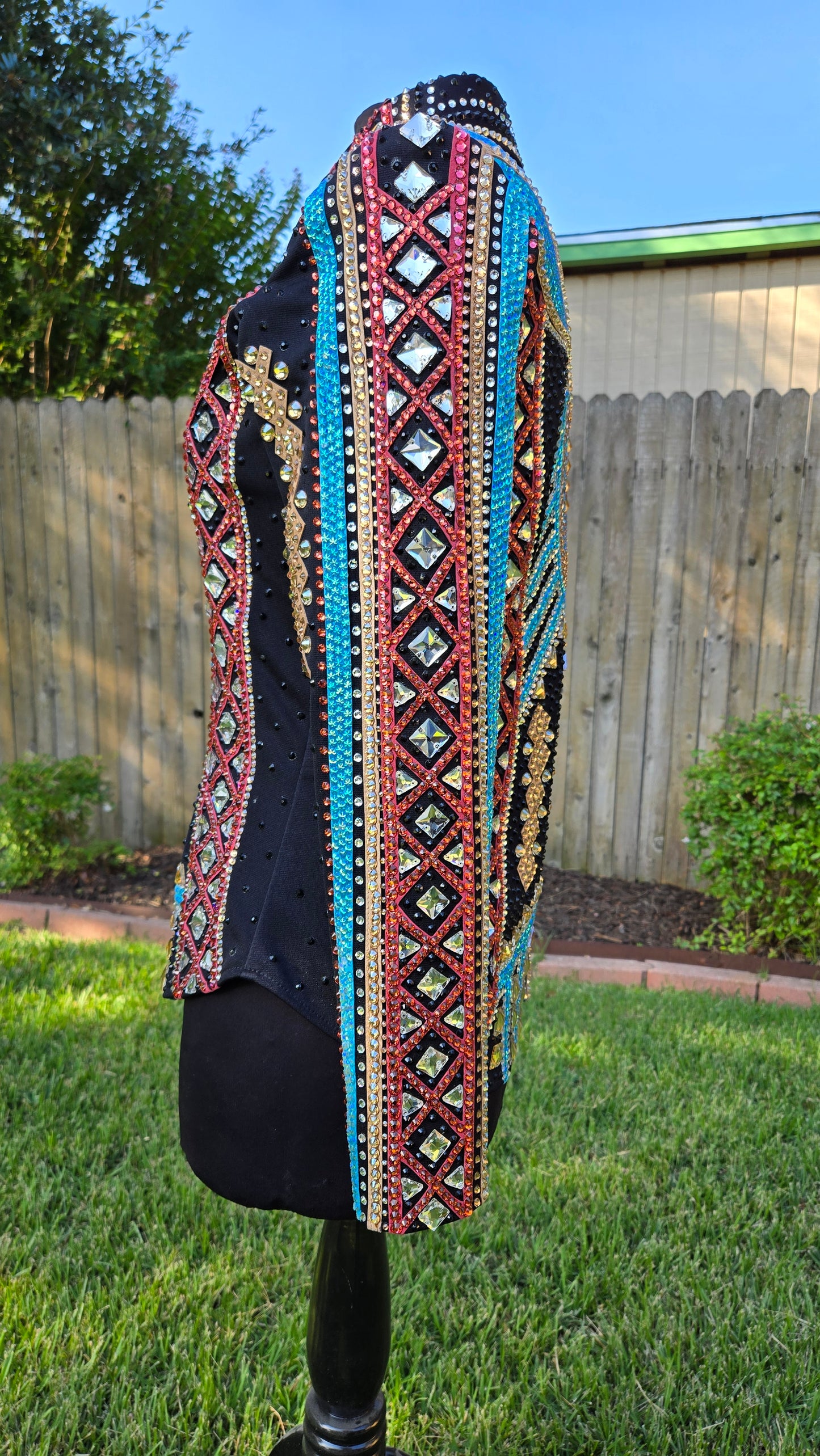 Medium Showmanship Jacket Black, Gold, Pink, Turquoise