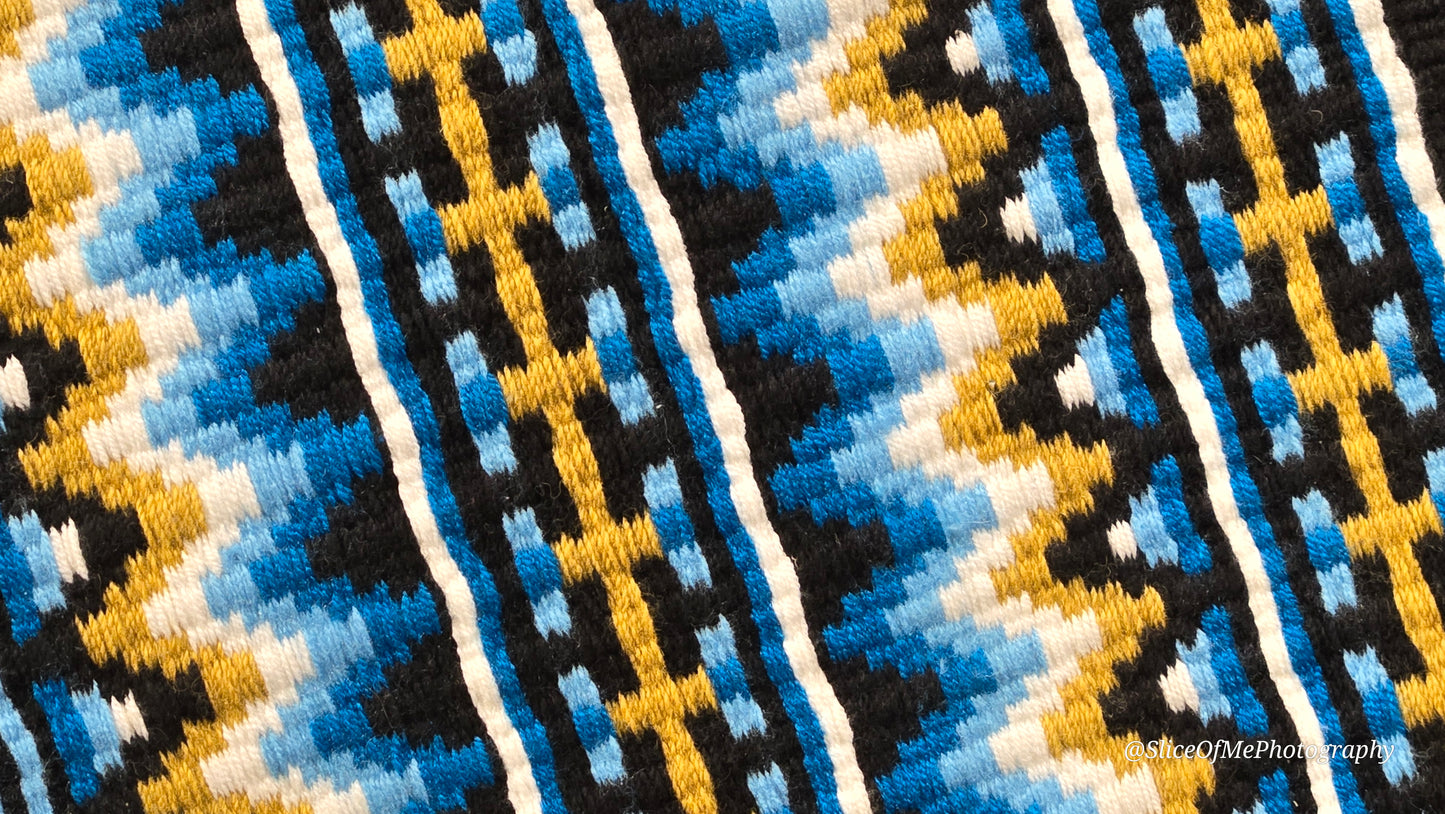 727 Oversized Saddle Blanket black, royal blue, gold, white, light blue