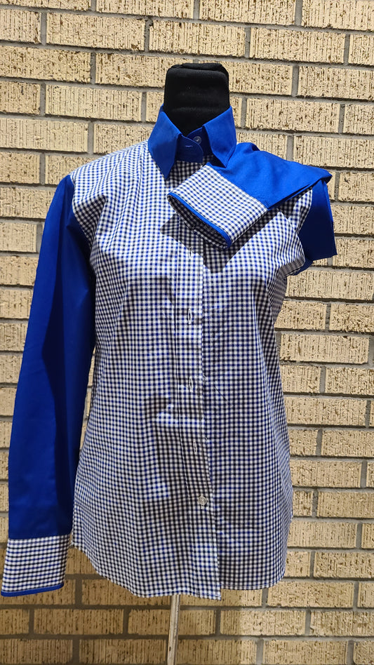#blueplaid western shirt size small royal blue plaid