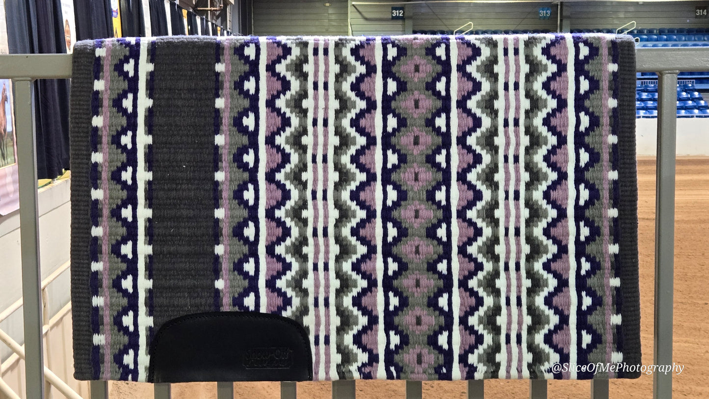 770 Oversized Saddle Blanket lavender ice, white, ash, charcoal, show purple