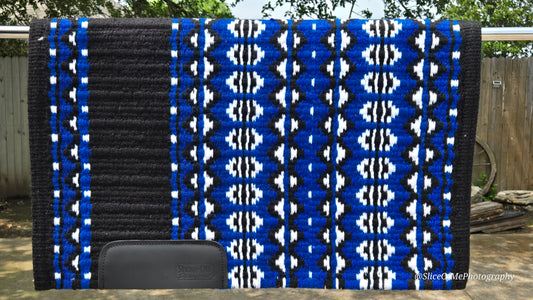 652 Oversized Saddle Blanket Black, Royal Blue, White