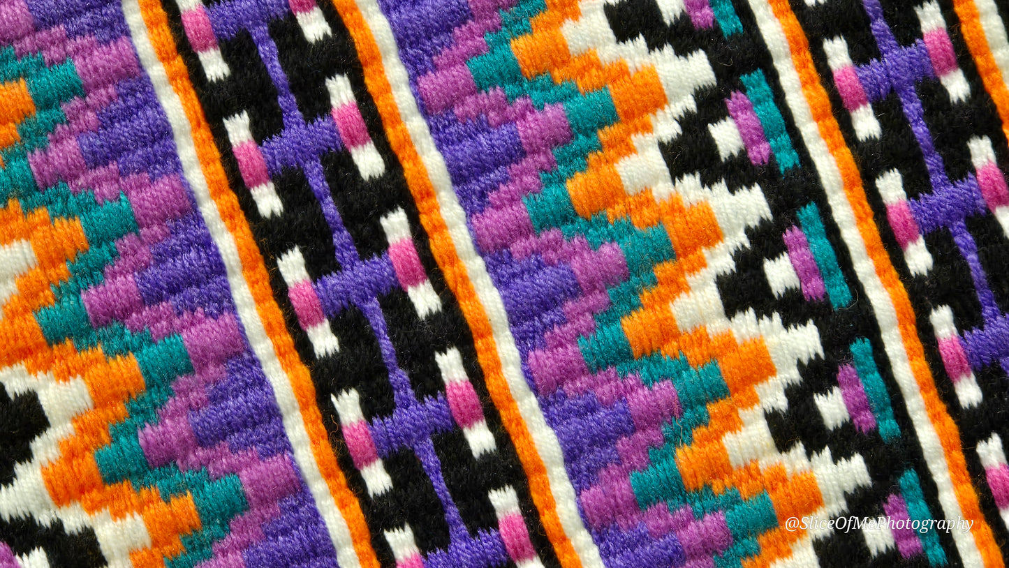 729 Oversized Saddle Blanket black, pink, purple, orange, white