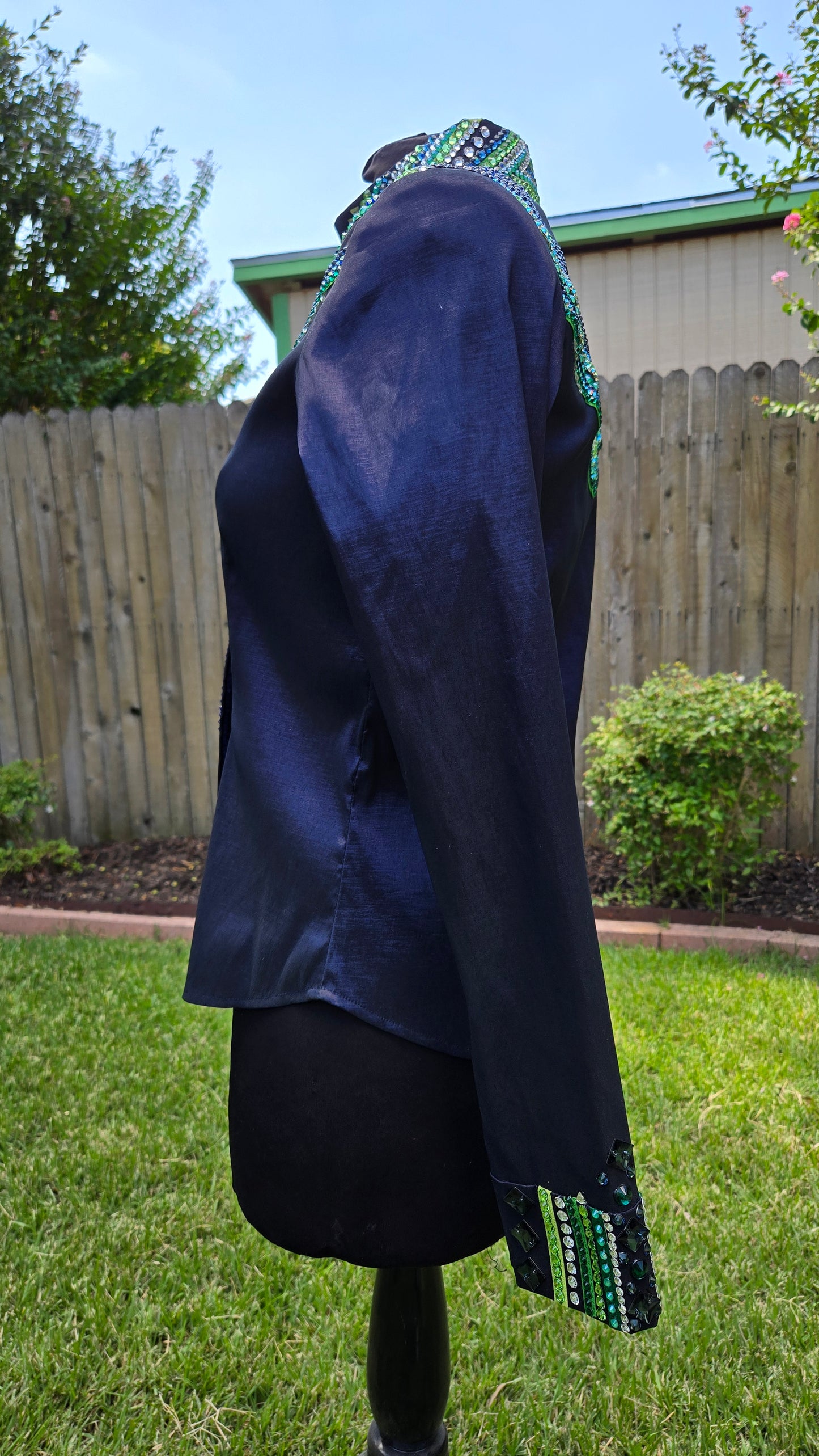 Medium Navy Stretch Taffeta Day Shirt with Purple, Kelly Green, Pistachio,