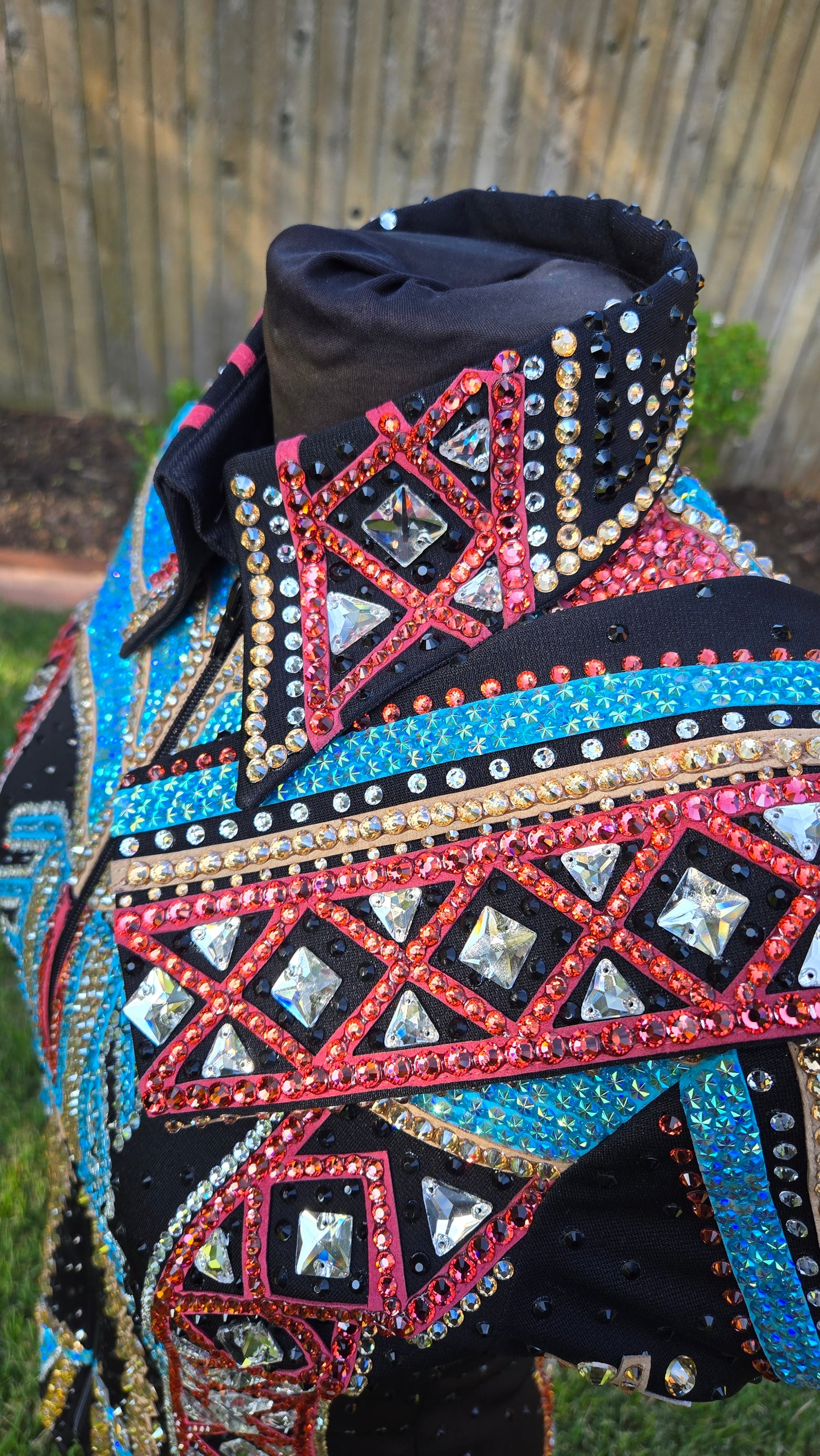 Medium Showmanship Jacket Black, Gold, Pink, Turquoise