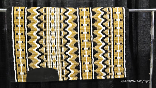 731 Oversized Saddle Blanket black, white, indian tan, gold