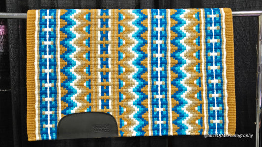 750 Oversized Saddle Blanket caramel, white, indian tan, turquoise, dark turquoise