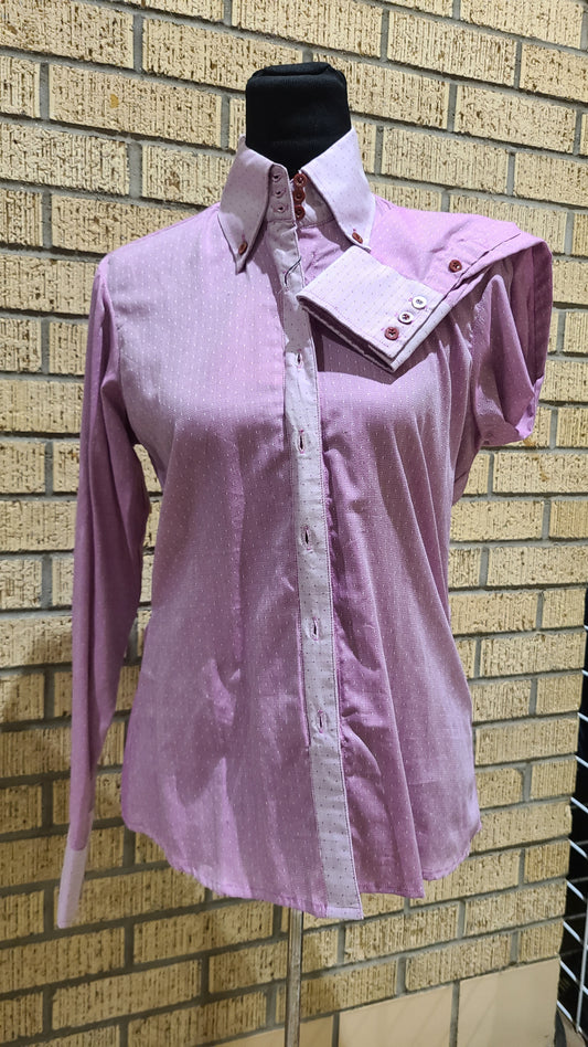 #CZR-10 western shirt with hidden zipper wine colored two tone