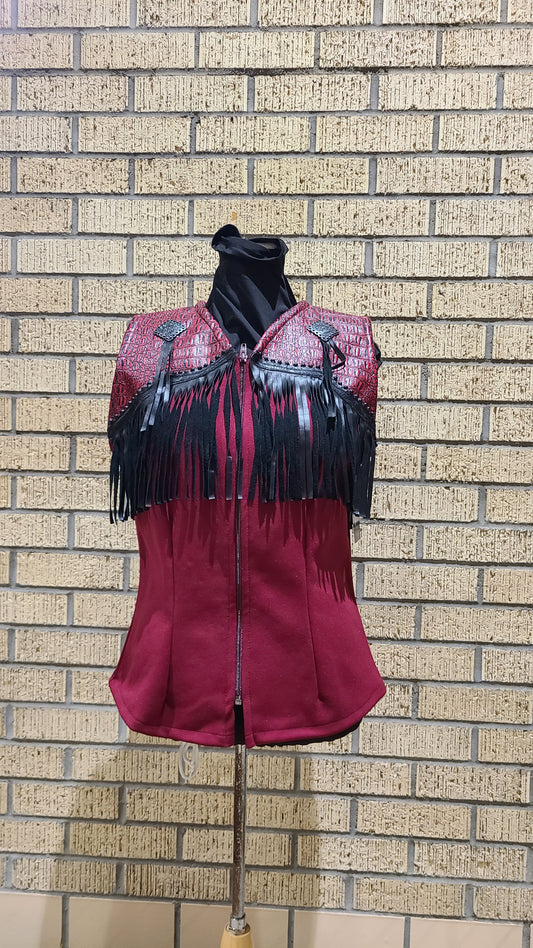 Size small retro Ranch style vest black and dark red