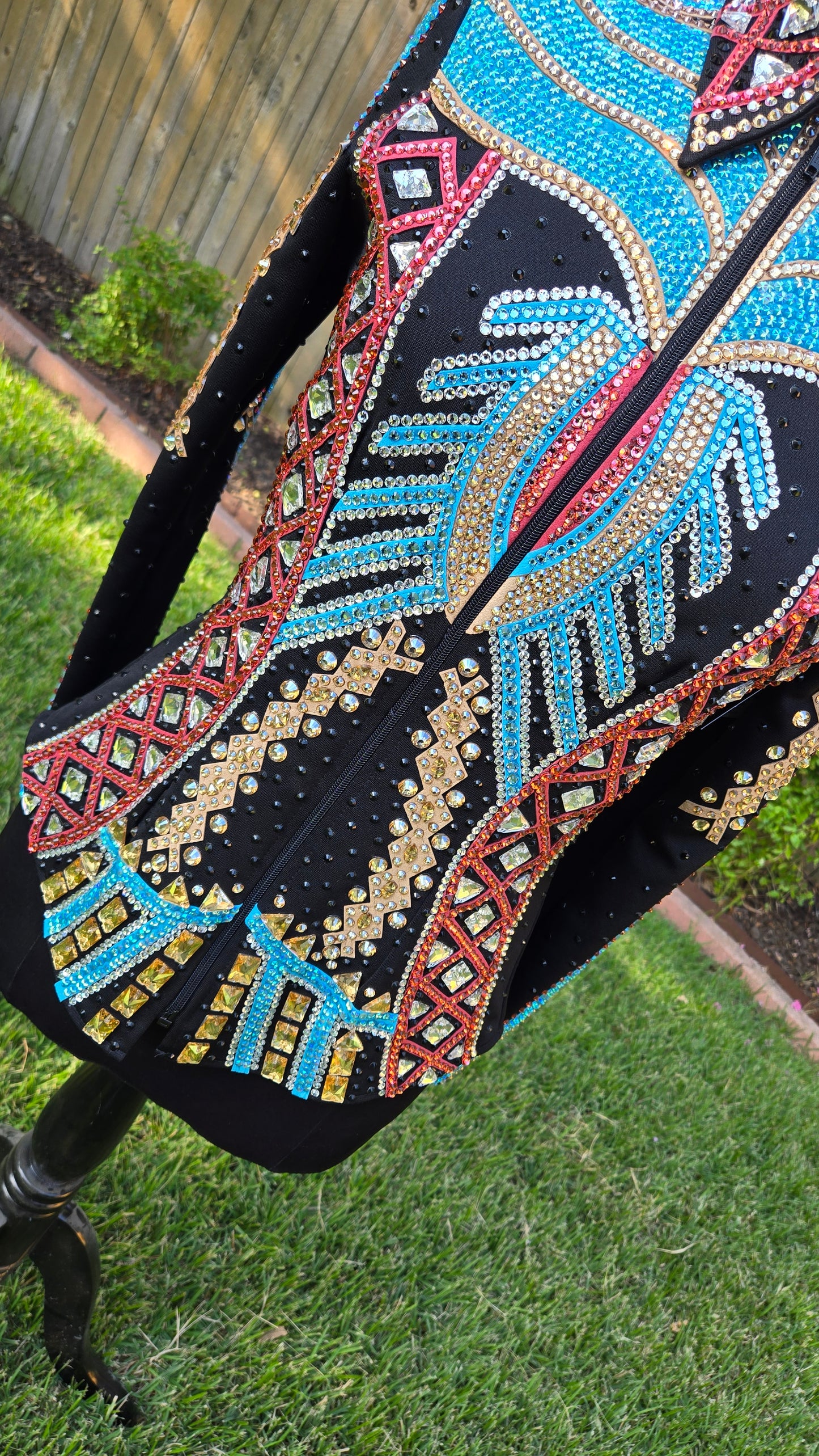 Medium Showmanship Jacket Black, Gold, Pink, Turquoise