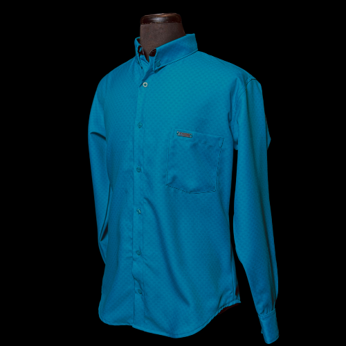 Cowboy Couture Men's Shirt -Spring Blue - Carbon Fiber Print