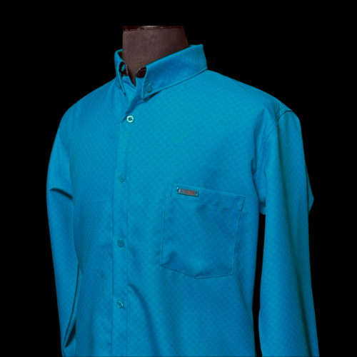 Cowboy Couture Men's Shirt -Spring Blue - Carbon Fiber Print